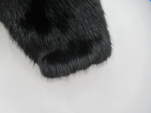 River Island Faux Fur Jacket Large Black Womenswear Cropped Collared - Preloved - Bild 16 von 24