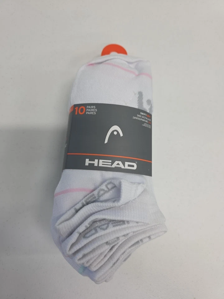 Head NUEVO Calcetines Swift Dry Para Mujer 20 Pares (Talla 4-10) Blanco Gris Poliéster Tobillo Foto 2 de 4