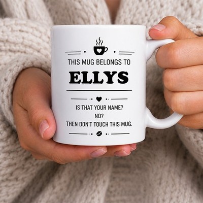 Ellys personalisierte Namenstasse lustig Geburtstagsgeschenk für Sie Kaffeetasse