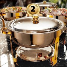UPERFECOOK Chafing Dishes for Buffet 1/2/4 Pack, 6QT 408 Stainless Steel