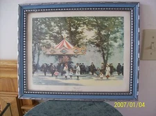  Carousel" by Andre Gisson Framed Under Glass Vintage Print 1967