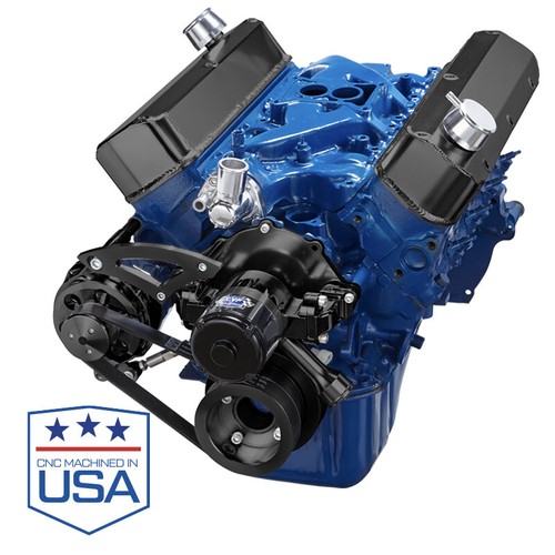 Black Small Block Ford 289-302 Alternator Bracket - Electric Water Pump SBF EWP