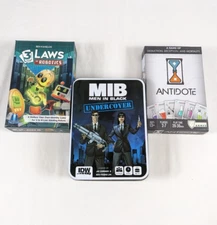 PARTY GAME BUNDLE Lot Of 3 Games MIB UNDERCOVER ANTIDOTE & 3 LAWS OF ROBOTICS