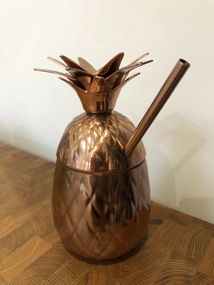 Cocktail Cups Plastic Wine Glass Pineapple Cup Stainless Steel Straw Cup Party - Image 4 of 4