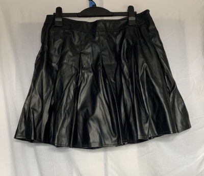 Black leather Threadbare skirt