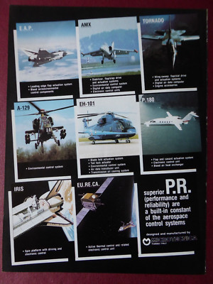 6/1988 PUB MICROTECNICA TORINO EAP TORNADO AMX P.180 EH-101 A-129 ORIGINAL AD