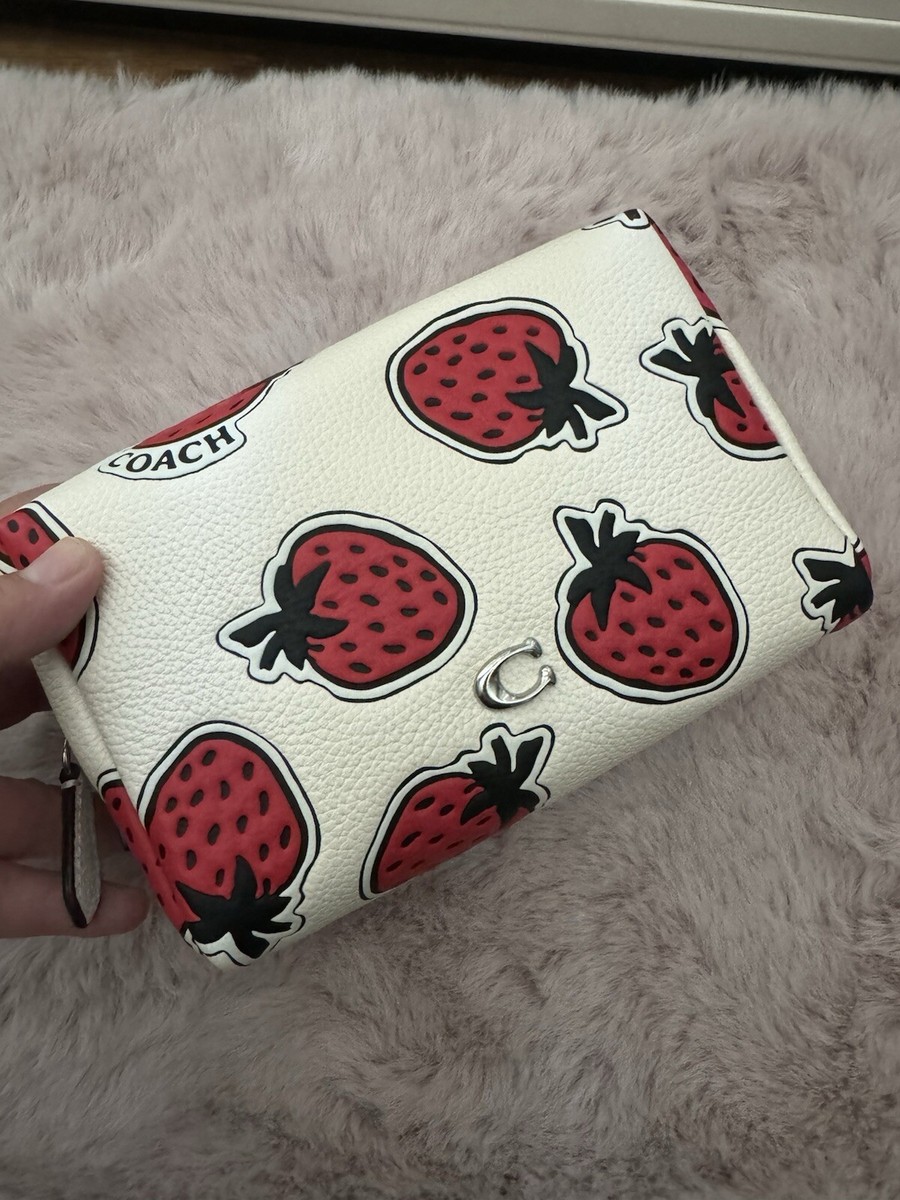 Coach Essential Cosmetic Pouch With Strawberry Print Brand