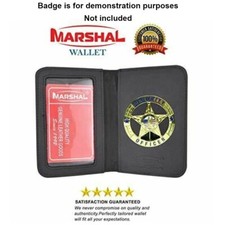 Badge Holder Wallet Universal Law Enforcement Round Bifold Case