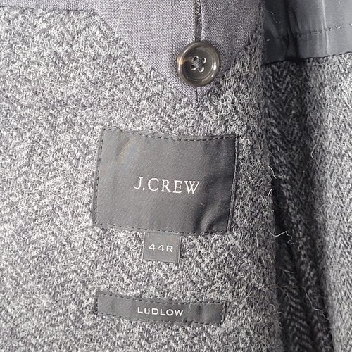 J CREW Ludlow x Moon Gray Sz 44R Herringbone Wool Blazer Jacket Tweed Old Money - Picture 9 of 15