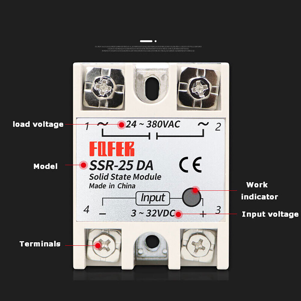 2/4/10 Pcs SSR-25DA Solid State Relay Module 25A DC3-32V Input AC24 ...