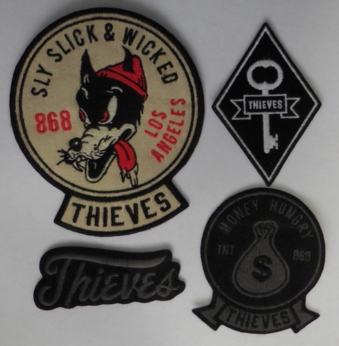 Juego de 4 parches coleccionables Thieves Sly Slick & Wicked Bad Wolf y logotipos - Imagen 1 de 6