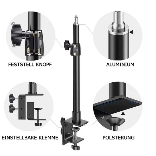 Trépied de serrage support télescopique pour appareil photo table support reflex numérique trépied de table pince - Photo 2/6
