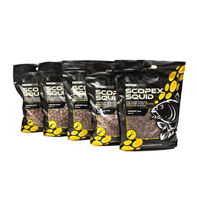 New Nash Bait Scopex Squid Boilies Stabilised 1kg //5kg bags 12mm//15mm//18mm//20mm