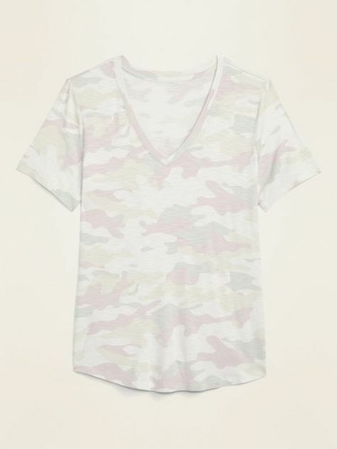 Medium Short Sleeve Luxe V neck Tee 
