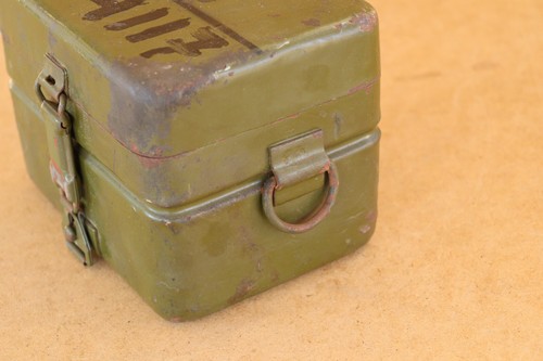 Vintage German Wehrmacht Steal Box Can Container WWII WW2 Marked 1944 - Picture 7 of 12