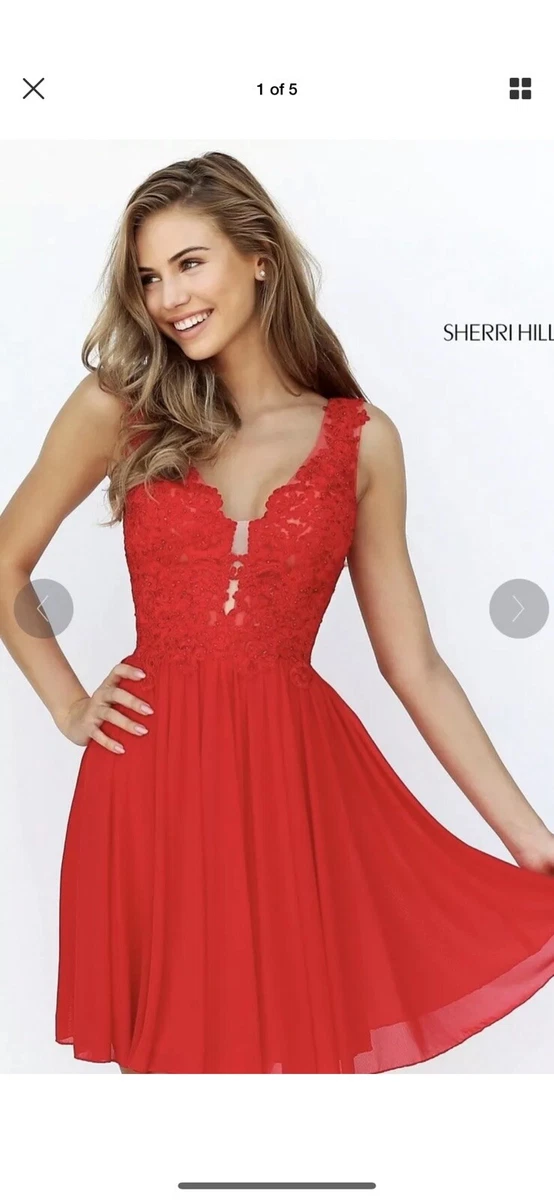 Sherri Hill Short Red Homecoming Dress SH 50756 size 8 eBay