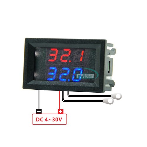 DC 4-28V Thermometer Digital Temperature Sensor NTC Metal Probe Dual LED Display - Picture 18 of 38