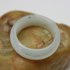 Size 9 CERTIFIED Natural Grade A Jadeite JADE Beautiful Icy White Ring R261