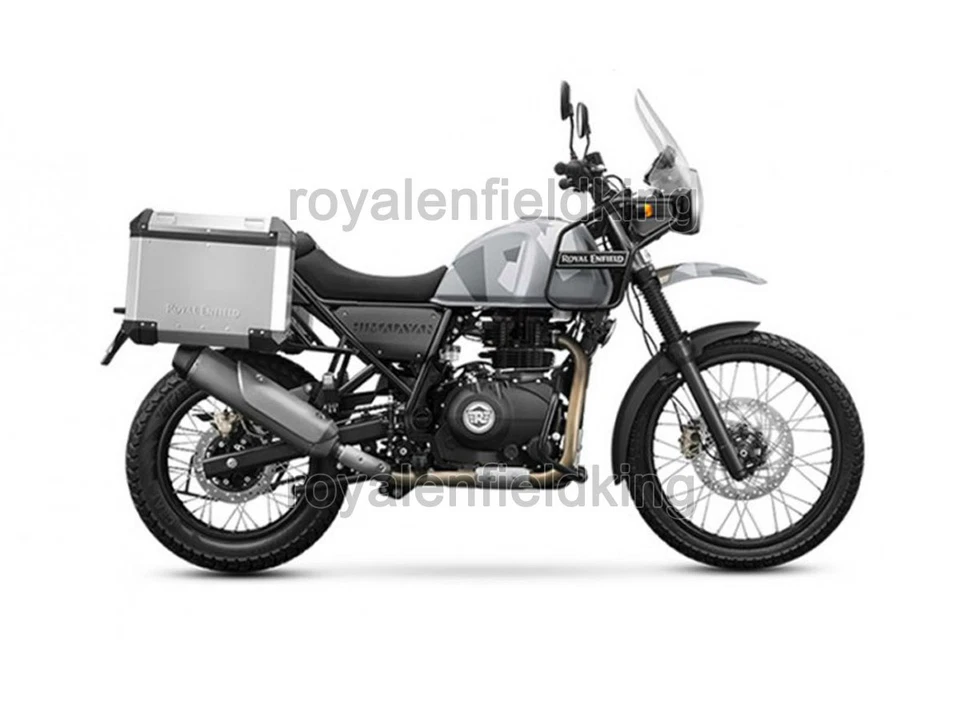 Originale Royal Enfield Himalayan Alluminio Borse Argento Scatola Gremito - Immagine 3 di 4