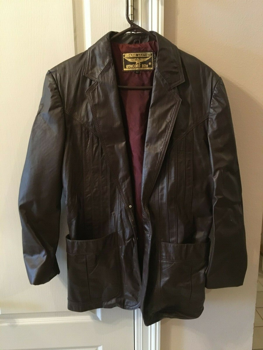 ジャケット・アウター 80s vintage western tailored jacket VINTAGE & GORGEOUS CONCORD 80S WOMENS BROWN LEATHER JACKET SIZE 42