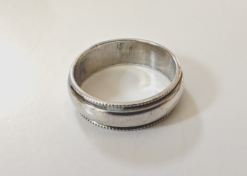 Antique Clark & Coombs Sterling Silver Wedding Band Ring Size 7.75 - Picture 9 of 13