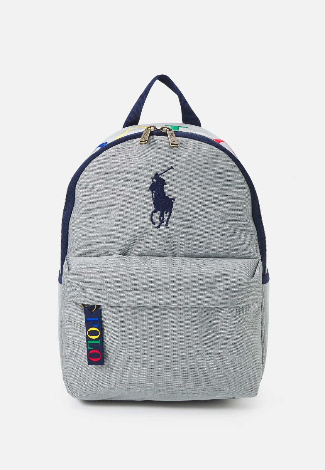 POLO RALPH LAUREN Boys Grey Logo Backpack NAVY BLUE HORSE BOOKBAG BRAND