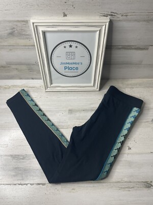 Kappa Women's 222 Banda GraceJones Cotton Leggings Black Smoke / Green M 381I5DW