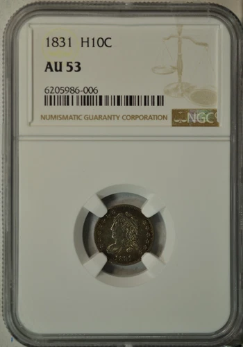 1831 Capped Bust half dime, NGC AU53
