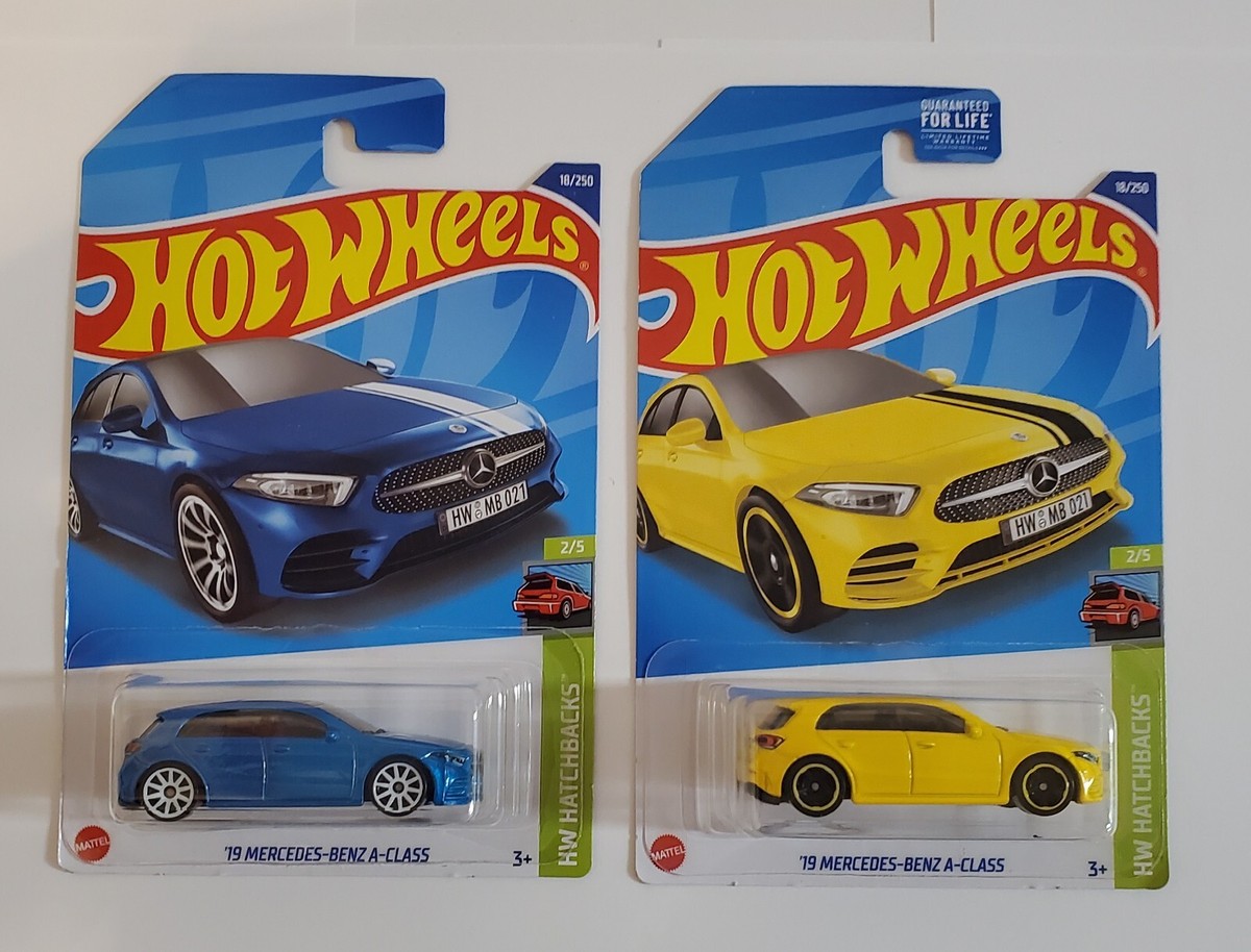 Hot Wheels 2022 2×Car Lot '19 Mercedes-Benz A-Class Blue/Yellow 18
