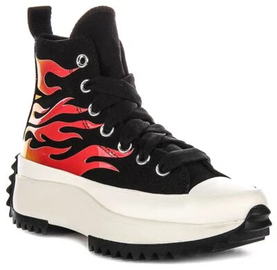 Converse A08766C Chuck Taylor High Top Femmes Trainer Noir Rouge UK 5-9 - Photo 1/4