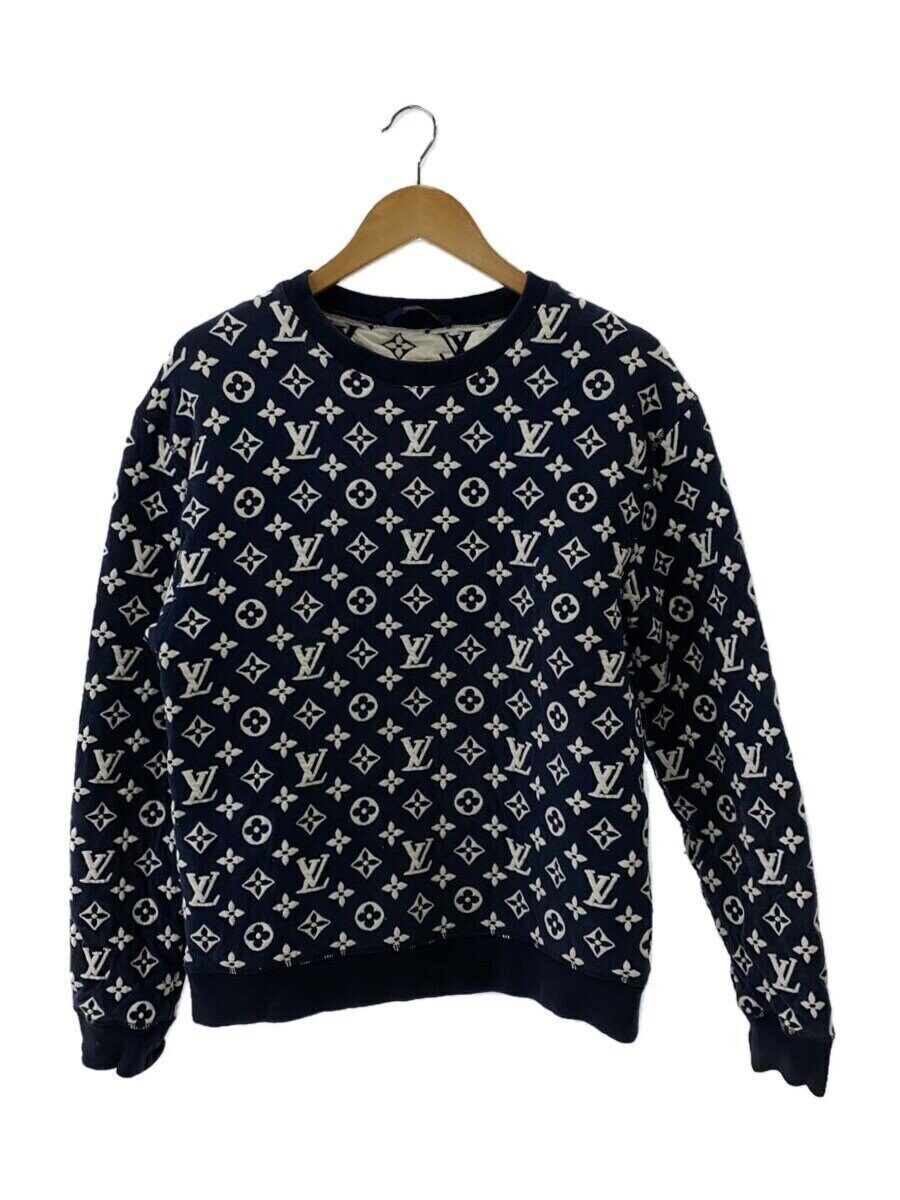 LOUIS VUITTON sweatshirt monogram jacquard S cotton Navy