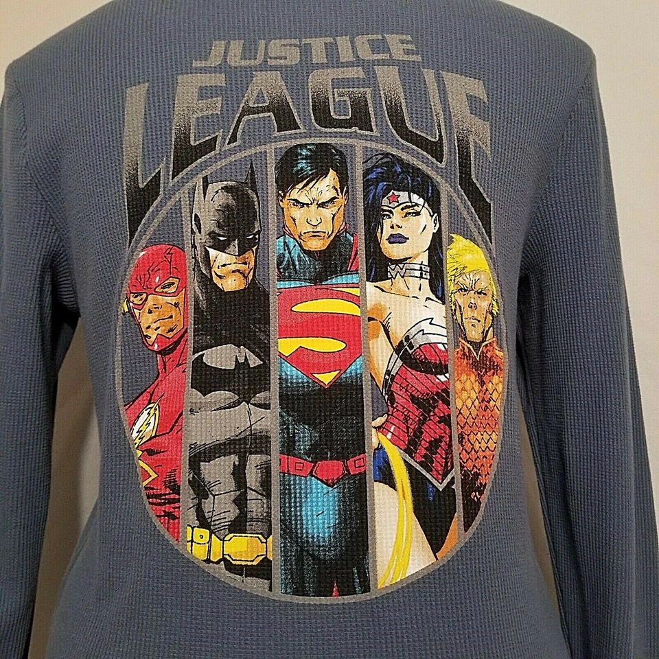 Camisa térmica manga longa Justice League DC Comics tamanho M Superman Mulher Maravilha - Imagem 2 de 4