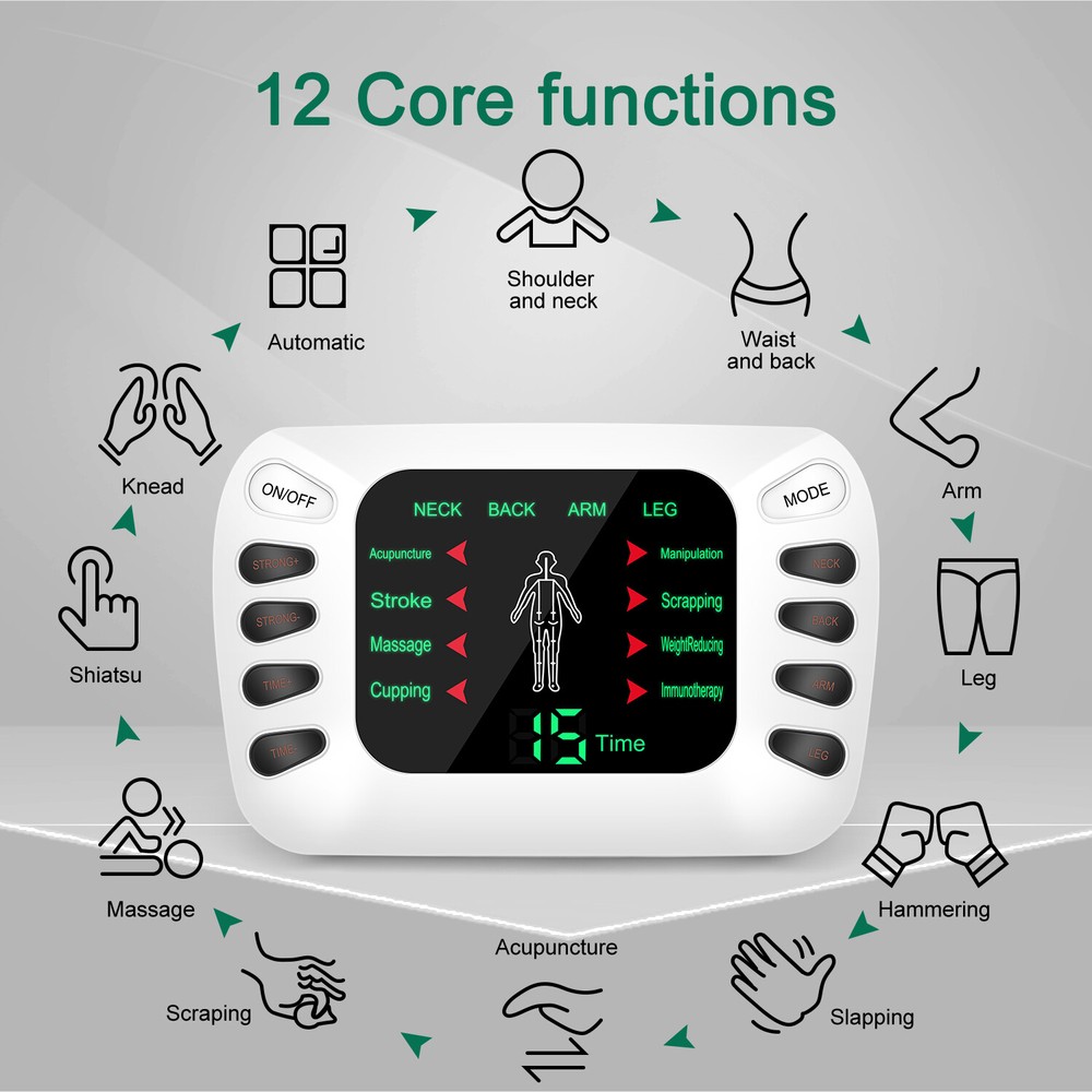 Electric Pulse Massager Tens Unit Muscle Stimulator Machine Therapy Pain Relief