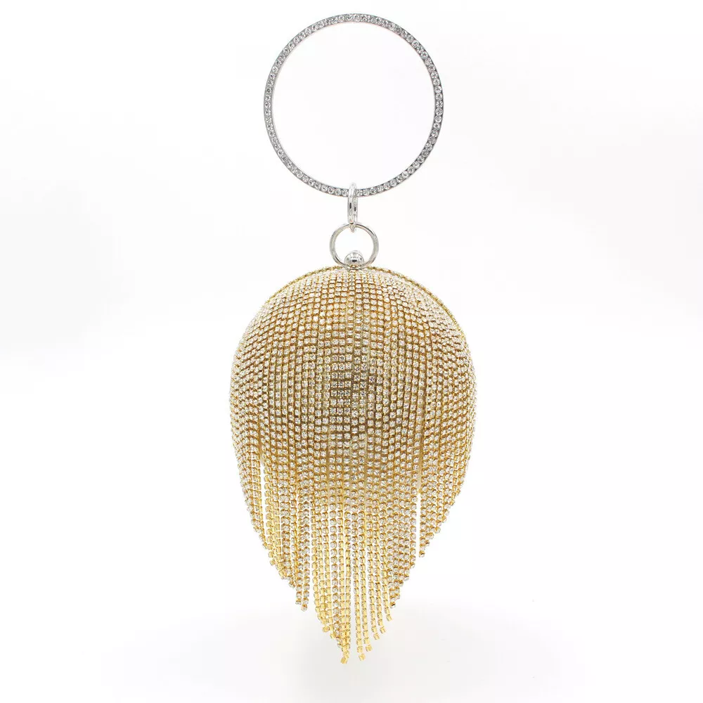 Gold ball clutch bag sales