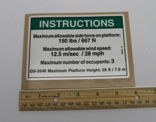 82729/82729GT OEM Genie HINWEISSEITE FRC ANSI2646 - Bild 1 von 1