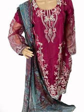 New Pakistani Shalwar Kameez Stitched J. 3 Piece  Size: L 