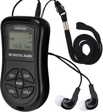 ZHIWHIS Mini Portable FM Radio, Stereo LCD Digital Display Tuning Pocket Walkmen
