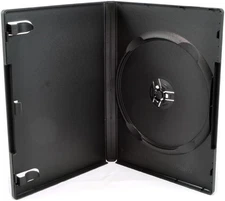 100 Pack Standard 14Mm Black Signle Disc DVD Cases with Outer Clear Sleeve, Mach