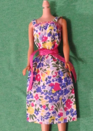 Vintage Barbie Clothes - Superstar Era Barbie or Similar Cotton Print Sundress