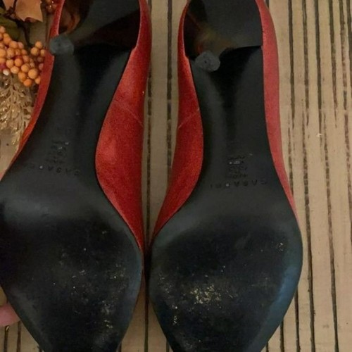 Casadei Red Glitter Patent Leather Stiletto Pumps 38.5 (8) Retails: $911 - Picture 9 of 9