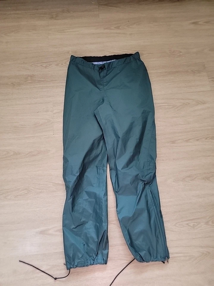 Patagonia Rain Shadow Pants Mens Small Green Ripstop Windbreaker Ankle Zip