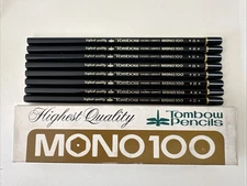 Vintage Lot of 8 Tombow MONO 100 H High Quality Drafting Pencils Made in Japan