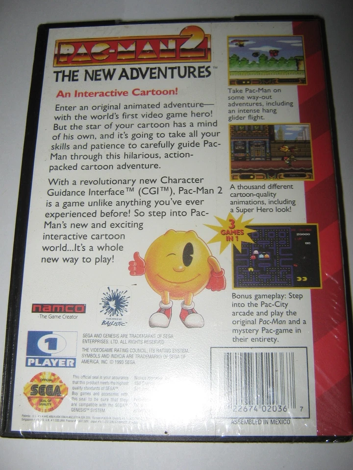 Pac-Man 2: The New Adventures (Sega Genesis, 1993) - New Sealed Arcade Classic - Image 2 of 4