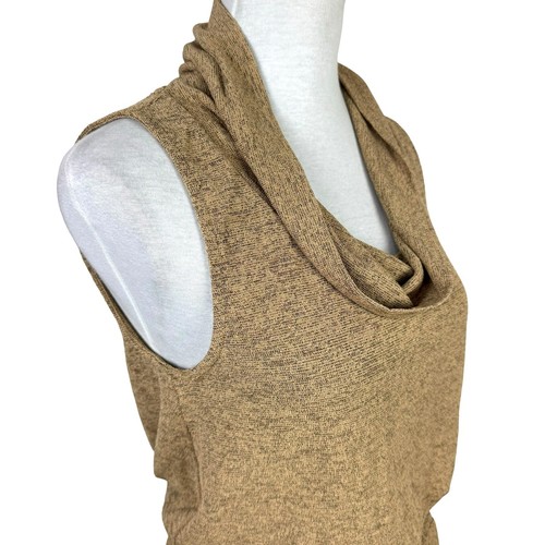 Soft Surroundings NWT S Kerry Tan Speckled Cowl Neck Neutral Sleeveless Dress - Picture 3 of 6