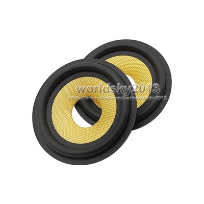 2pcs 19.5/20.5mm Core Speaker Cone Rubber Edge Fiberglass Basin Bass Drum Paper 