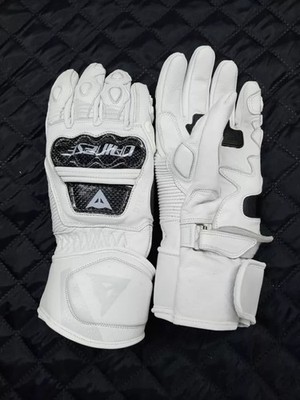 Druid 3 style Motorcycle White Leather Gloves-All Sizes Available