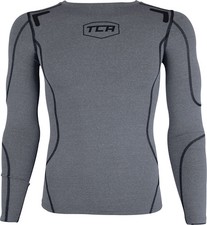 TCA Elite Plus Junior Compression Top Grey Long Sleeve Kids Running Run Jogging