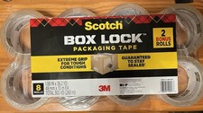 Scotch box lock packaging tape 3M , 8 Rolls Guaranteed to stay sealed- 305 Yds