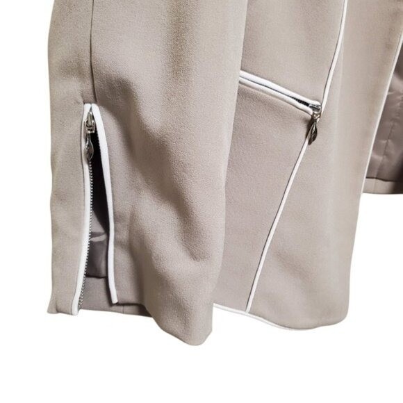 Crop Jacket Split Zipper Cuff Career Neutral Offi… - image 4