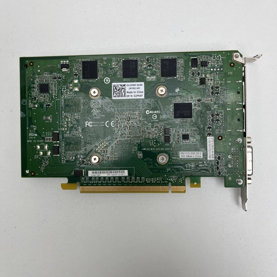 Dell 02PNXF NVIDIA Quadro 2000 GDDR5 1GB PCI-E Graphics Card Ref: 1418 - Image 2 of 4